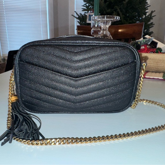 Yves Saint Laurent (YSL) Black Quilted Crossbody Purse REAL - Picture 5 of 11